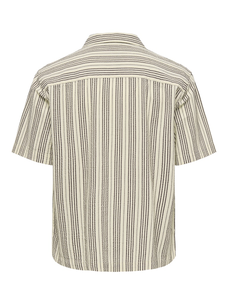 Onscruz Rlx Seersucker Resort Ss Shirt - Ecru Dessin