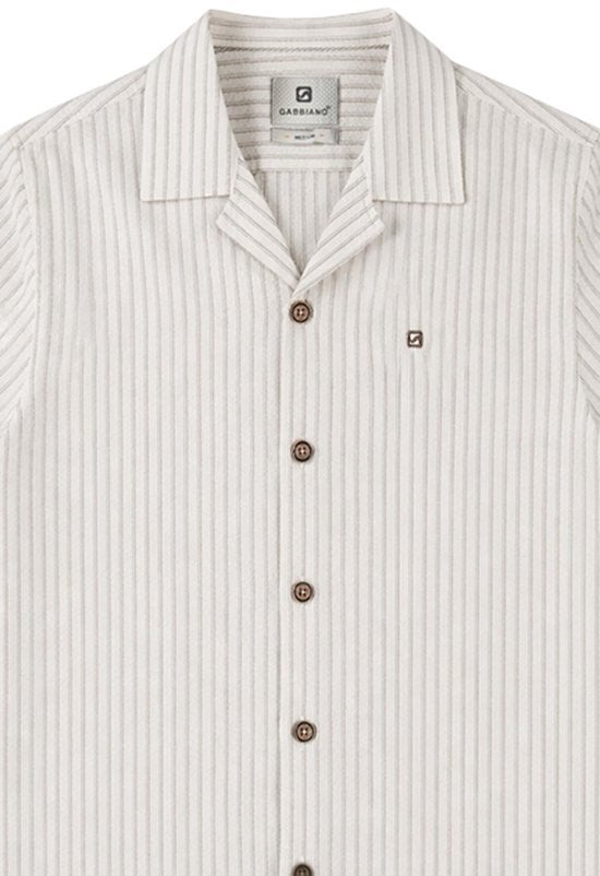Blouse Korte Mouw Met Streepdessin - Ecru Dessin