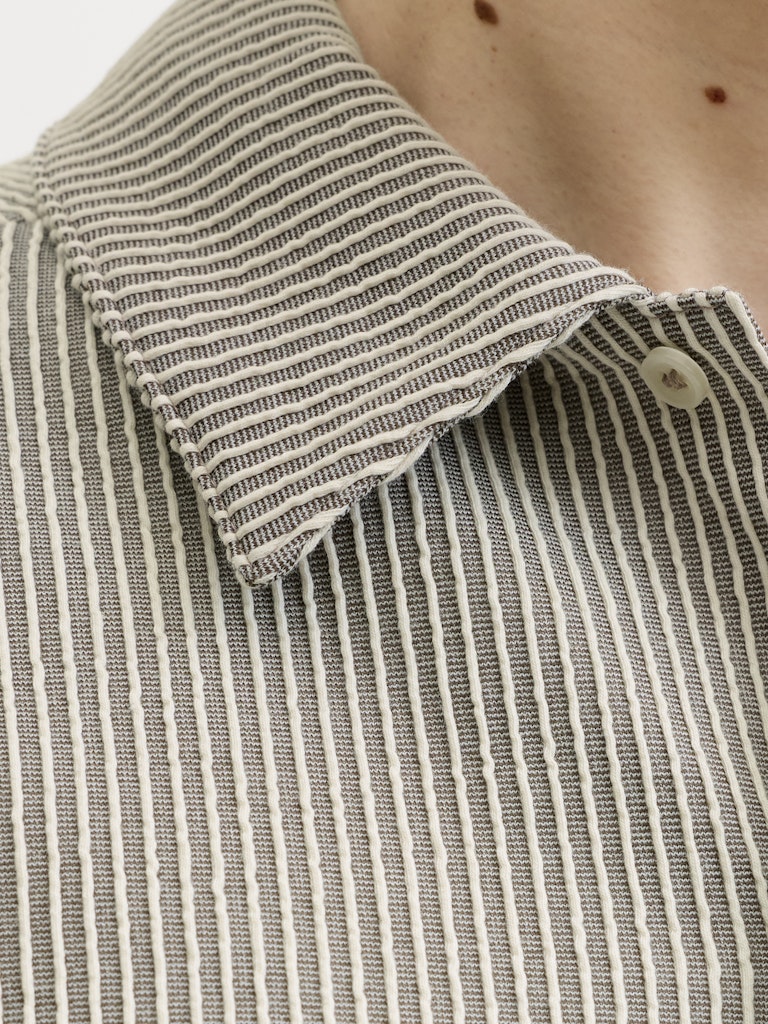Jprblanoah Ss Shirt Styd Ss26 - Ecru Dessin