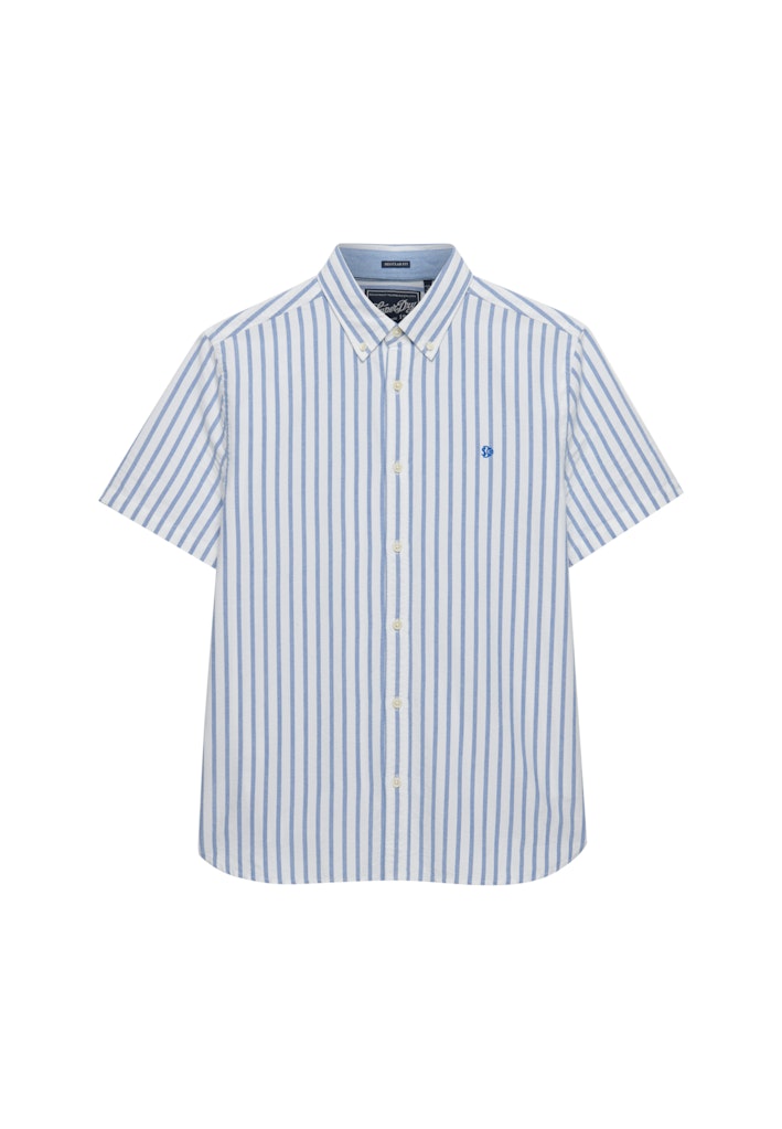 Oxford Overhemd Ss - Wit Dessin