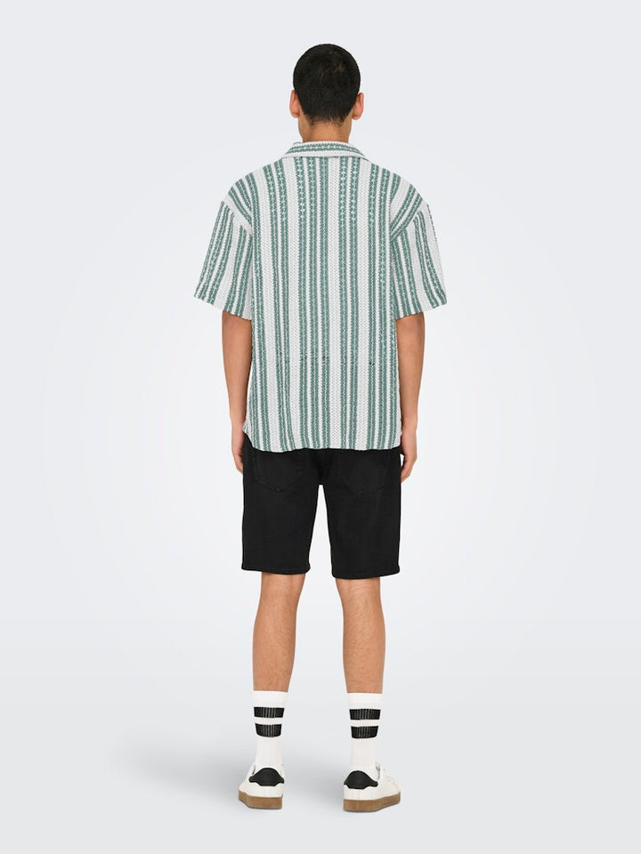 Onscolt Reg S/s 0570 Resort Shirt - Wit Dessin