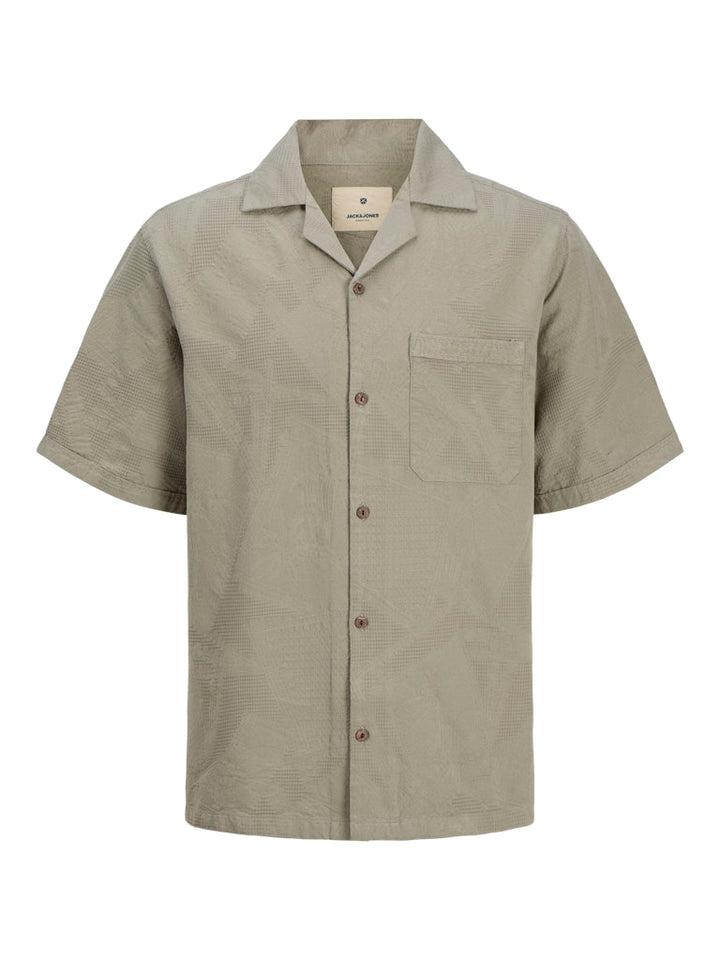 Jprbluluke Jacquard Resort Ss Shirt - Olijf