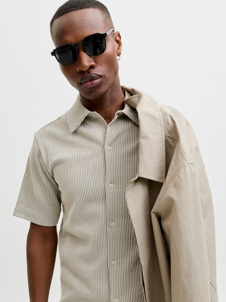 Jprblanoah Ss Shirt Styd Ss26 - Olijf