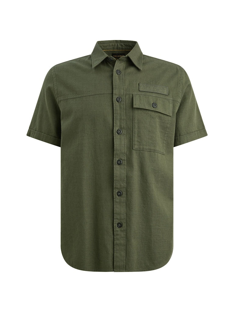 Short Sleeve Shirt Ctn Slub - Army