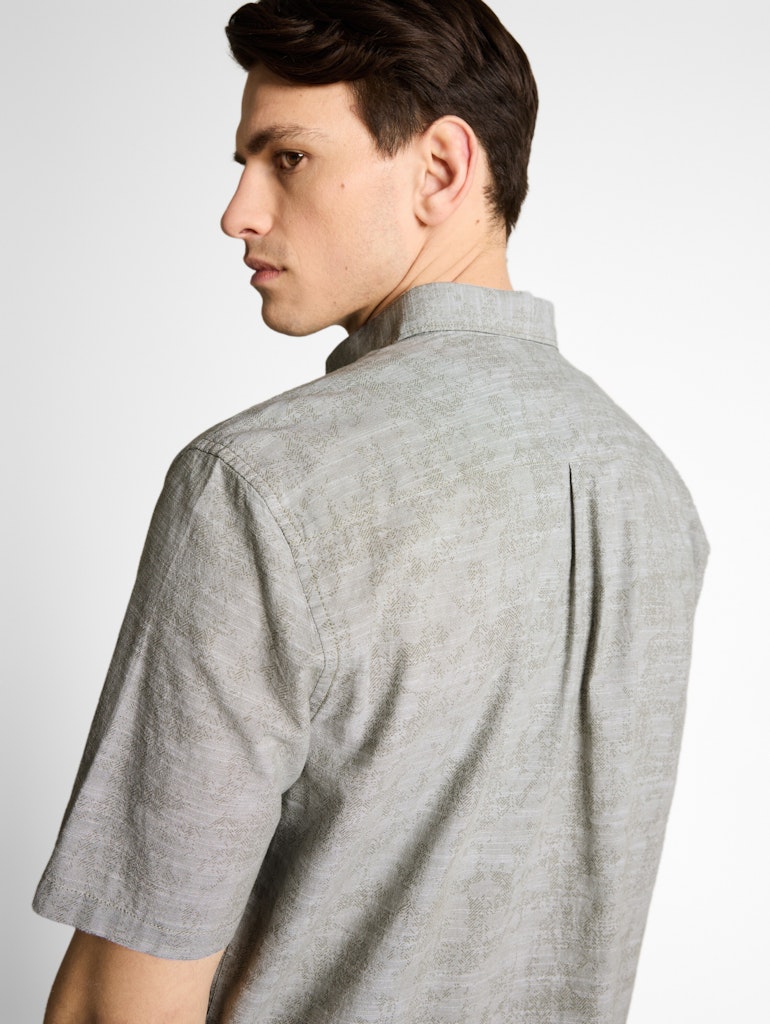 Comfort Printed Shirt - Groen Dessin