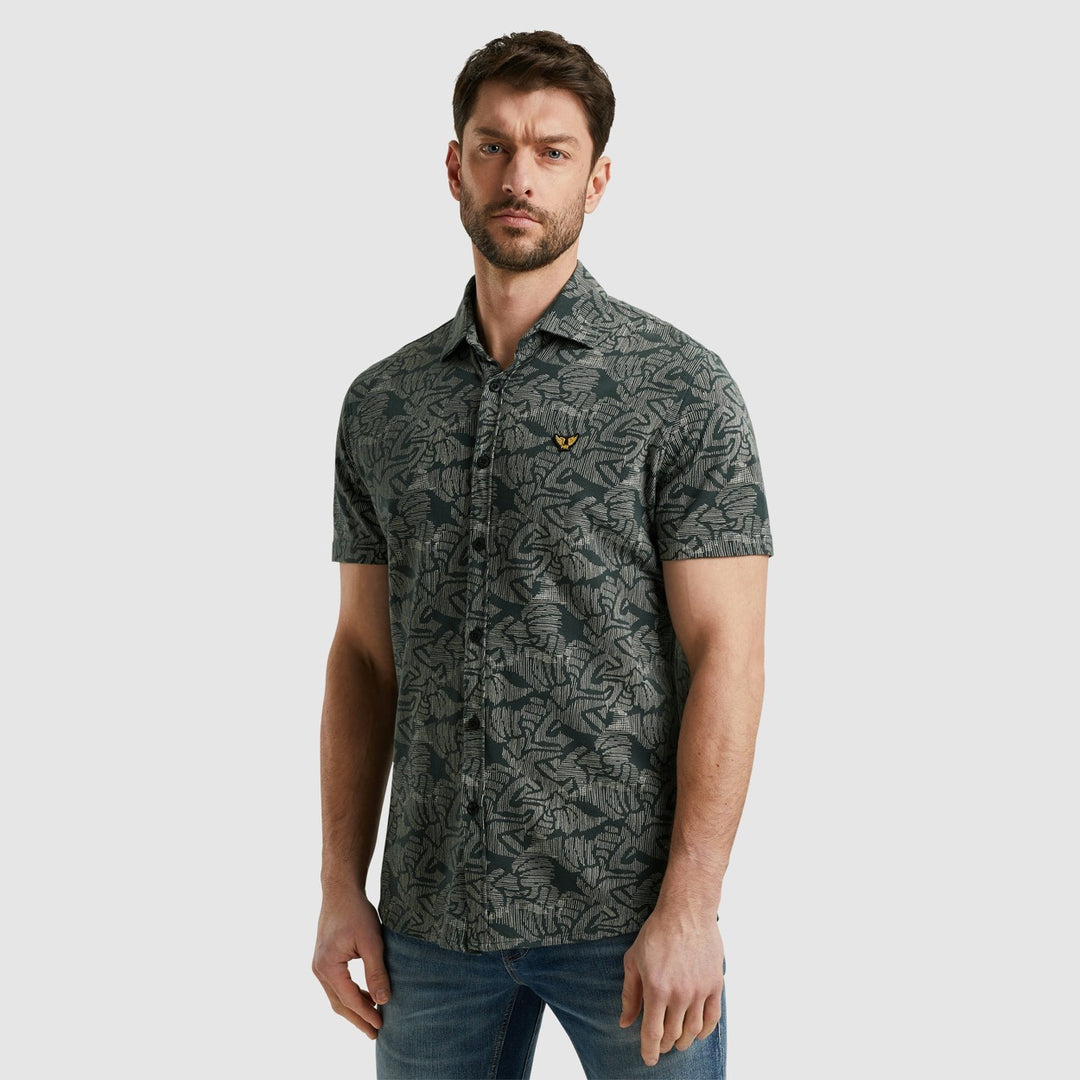 Short Sleeve Shirt Print On Jersey - Groen Dessin