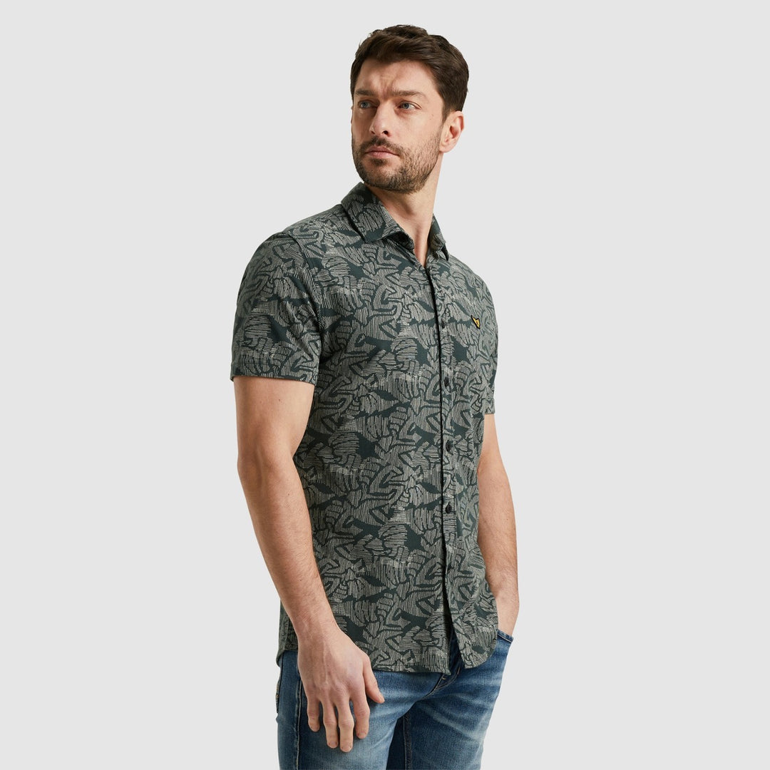 Short Sleeve Shirt Print On Jersey - Groen Dessin