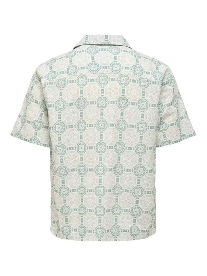 Onscaiden Reg Fit Aop Shirt - Groen Dessin