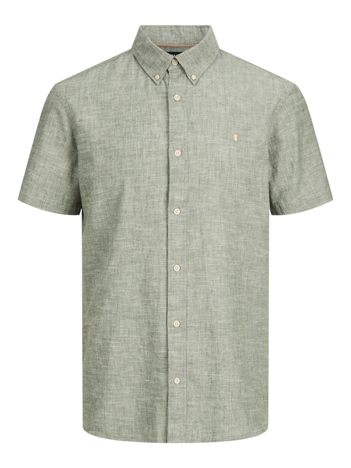 Jprblusummer Lin. Bl. Shield Ss Shirt Sn - Groen Dessin