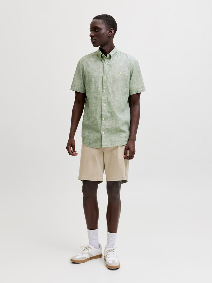 Jprblusummer Lin. Bl. Shield Ss Shirt Sn - Groen Dessin