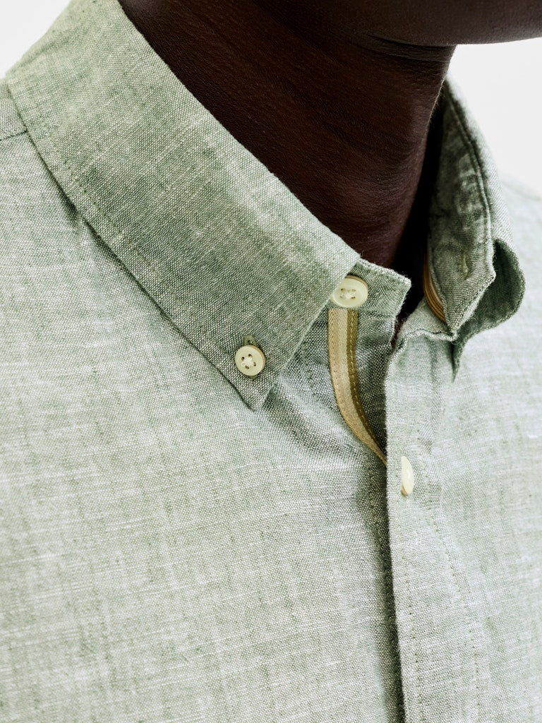 Jprblusummer Lin. Bl. Shield Ss Shirt Sn - Groen Dessin