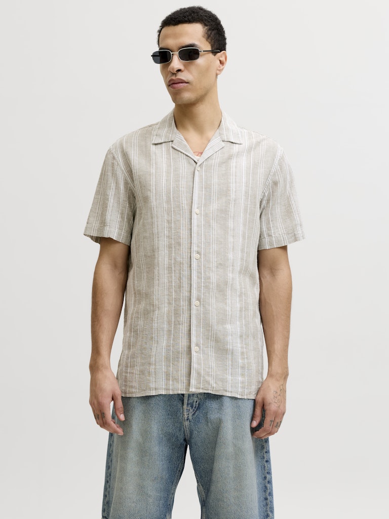 Jprblusummer Lin. Blen Dobby Ss Shirt Sn - Groen Dessin