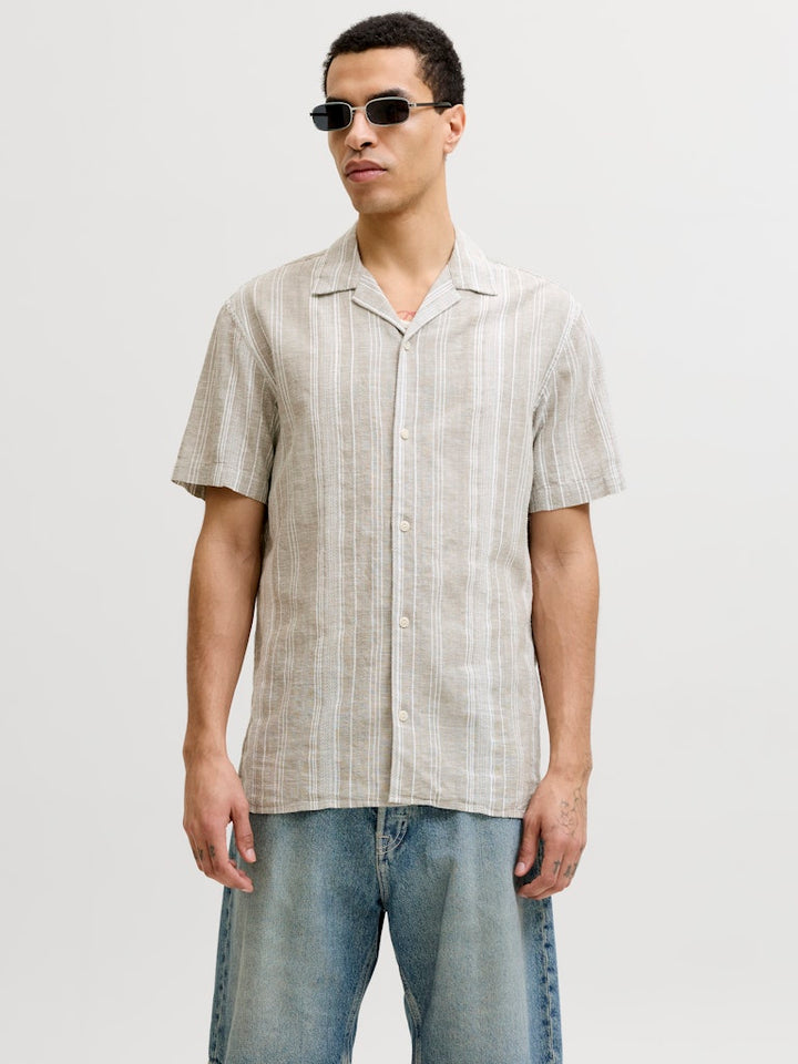 Jprblusummer Lin. Blen Dobby Ss Shirt Sn - Groen Dessin