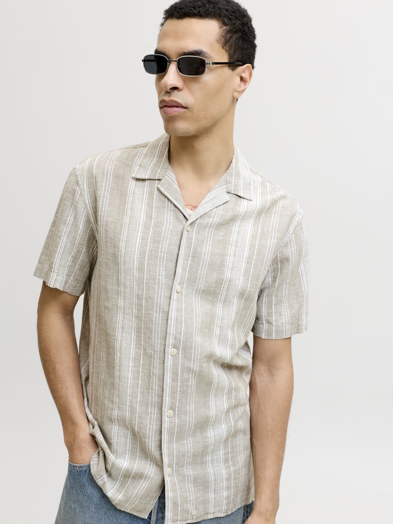 Jprblusummer Lin. Blen Dobby Ss Shirt Sn - Groen Dessin
