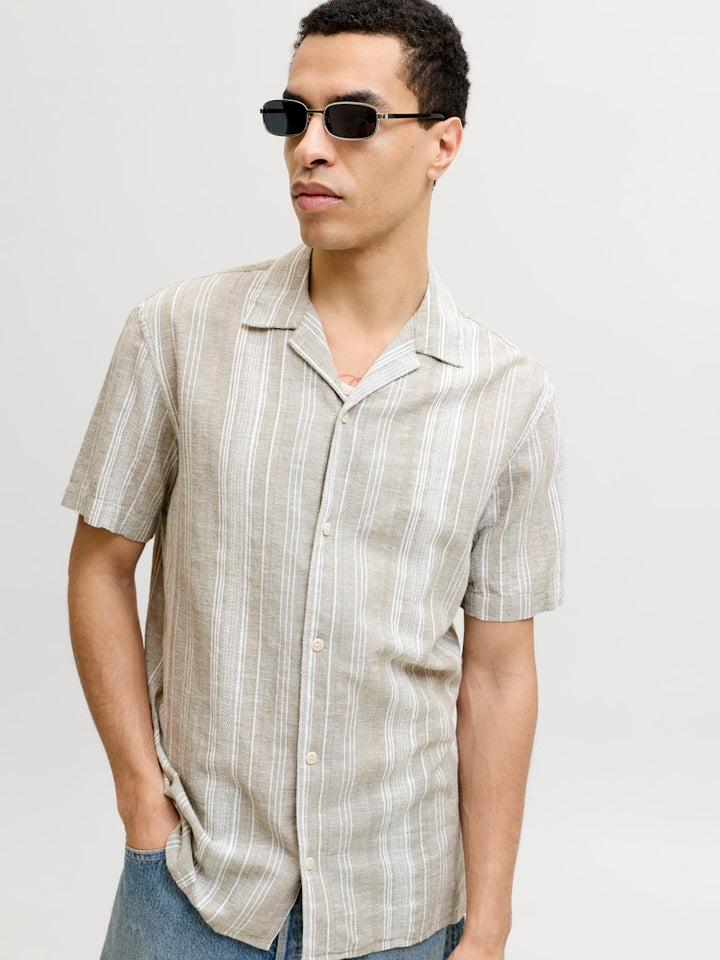 Jprblusummer Lin. Blen Dobby Ss Shirt Sn - Groen Dessin