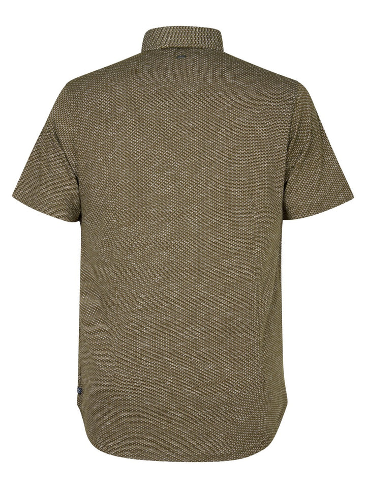 Men Shirt Short Sleeve Uni - Groen Dessin
