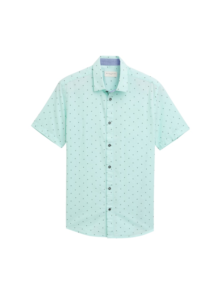 Fitted Printed Shirt - Groen Dessin