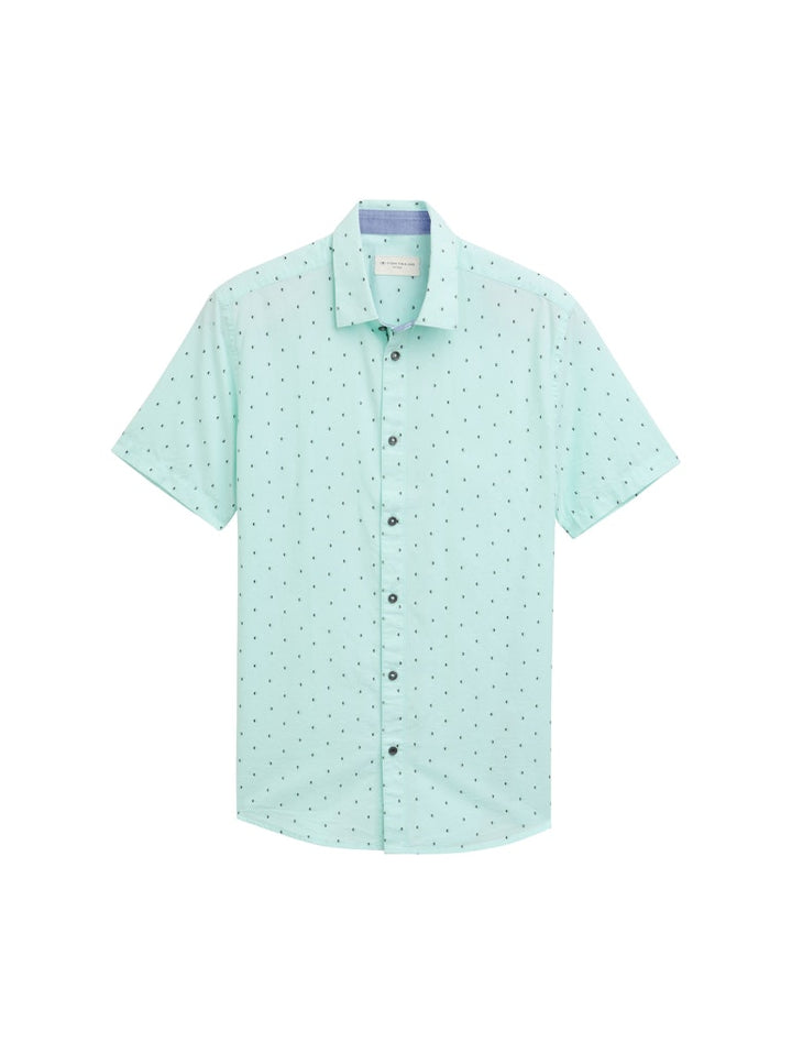 Fitted Printed Shirt - Groen Dessin