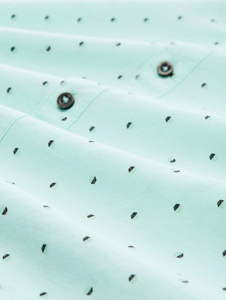 Fitted Printed Shirt - Groen Dessin