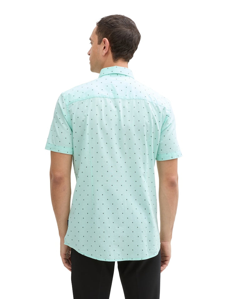 Fitted Printed Shirt - Groen Dessin