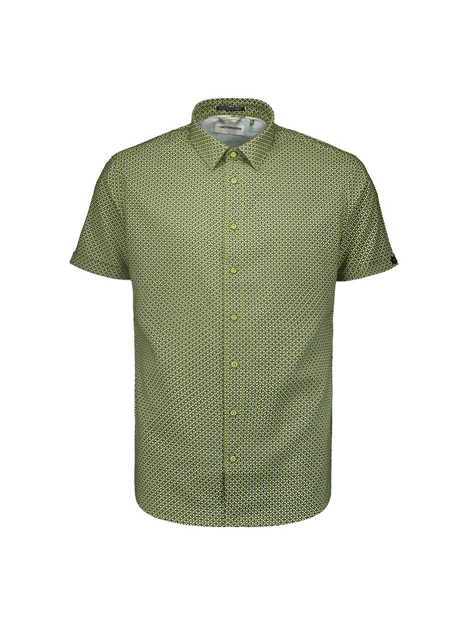 Shirt Short Sleeve Allover Printed - Groen Dessin