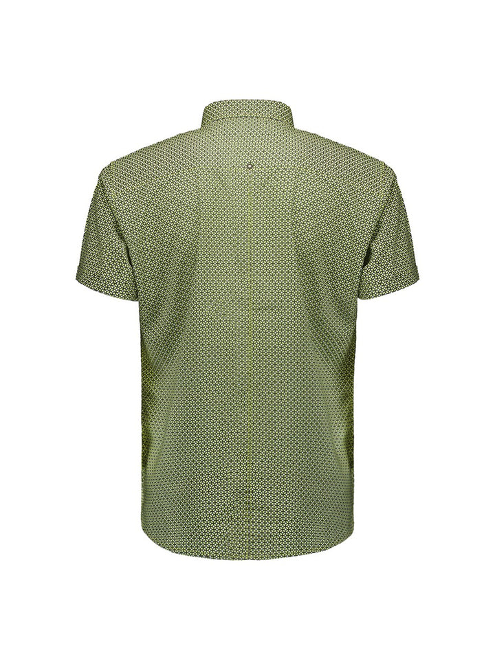 Shirt Short Sleeve Allover Printed - Groen Dessin