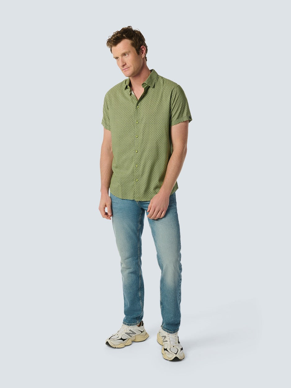 Shirt Short Sleeve Allover Printed - Groen Dessin