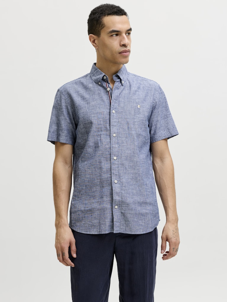 Jprblusummer Lin. Bl. Shield Ss Shirt Sn - Lichtblauw