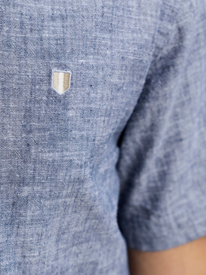 Jprblusummer Lin. Bl. Shield Ss Shirt Sn - Lichtblauw