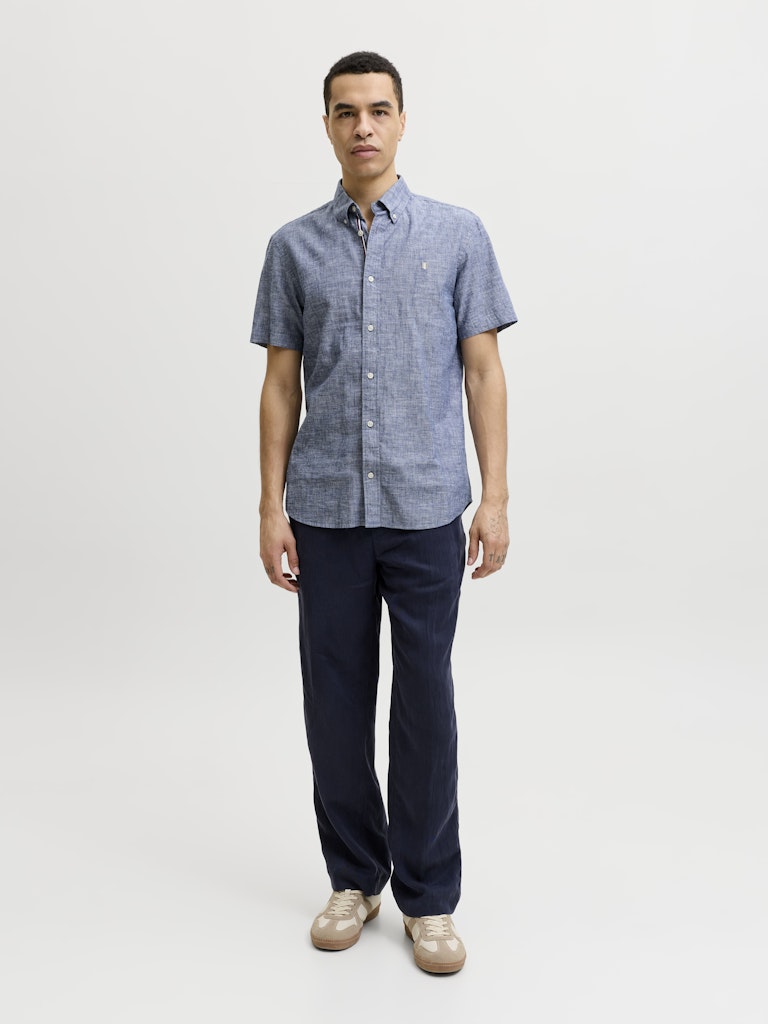 Jprblusummer Lin. Bl. Shield Ss Shirt Sn - Lichtblauw