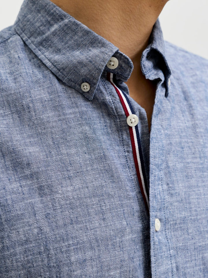 Jprblusummer Lin. Bl. Shield Ss Shirt Sn - Lichtblauw