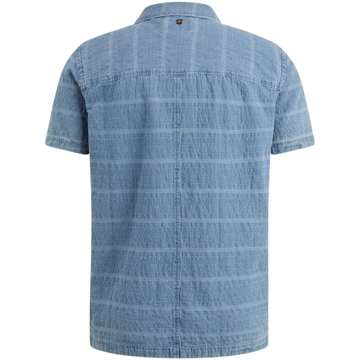 Short Sleeve Shirt Chambray Dobby - Blue Denim