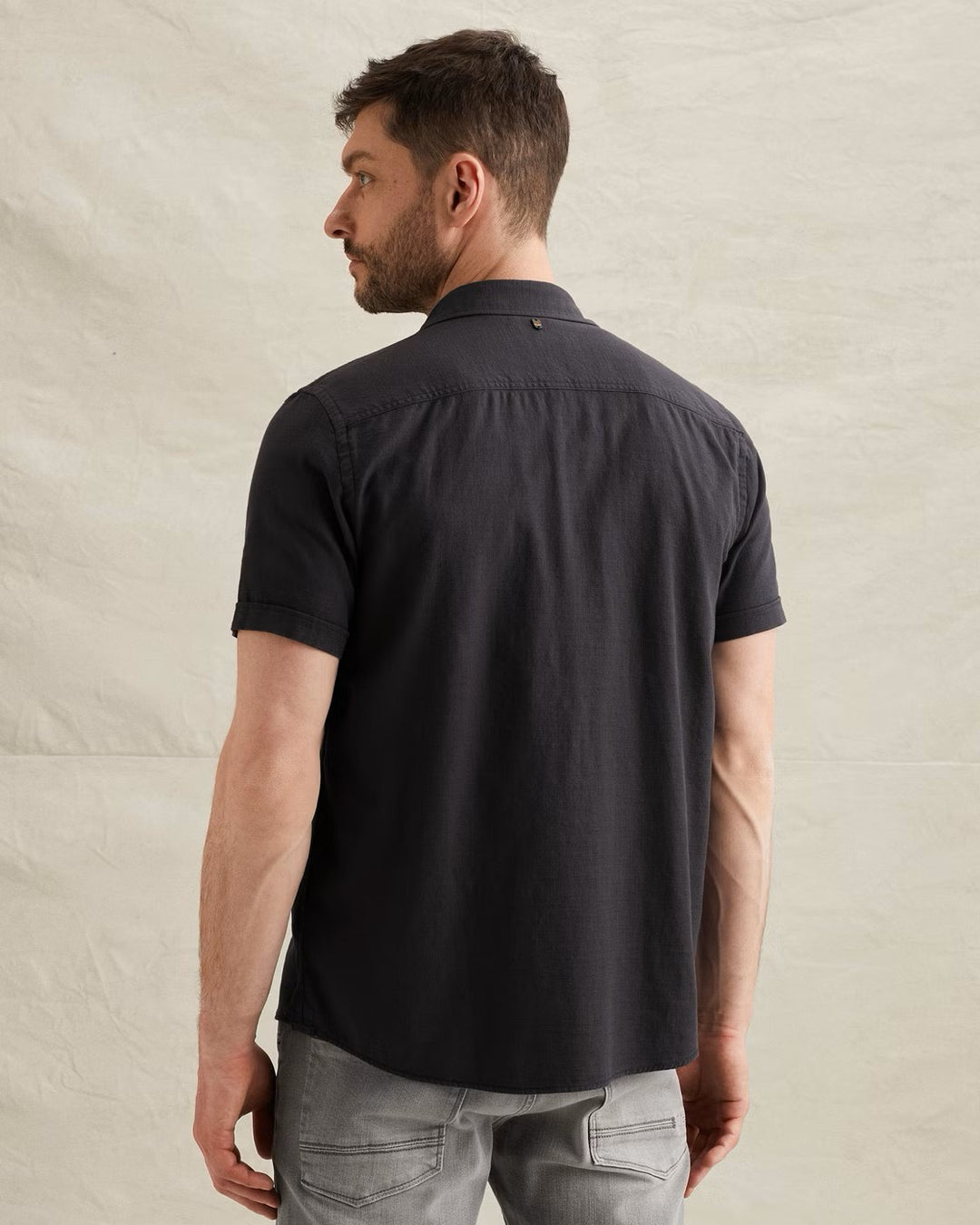Short Sleeve Shirt Ctn Slub - Navy