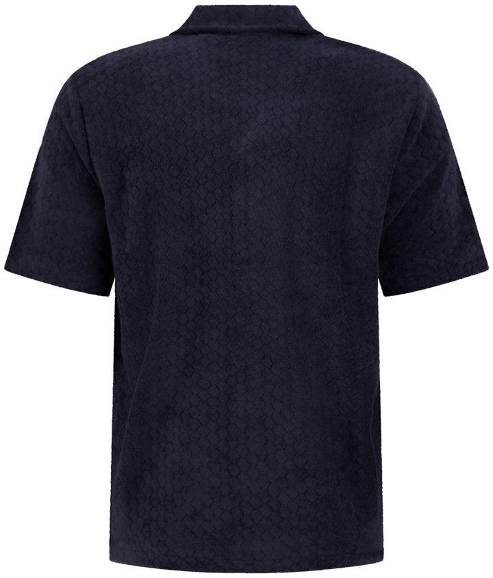 Honeycomb Toweling Shirt - Navy