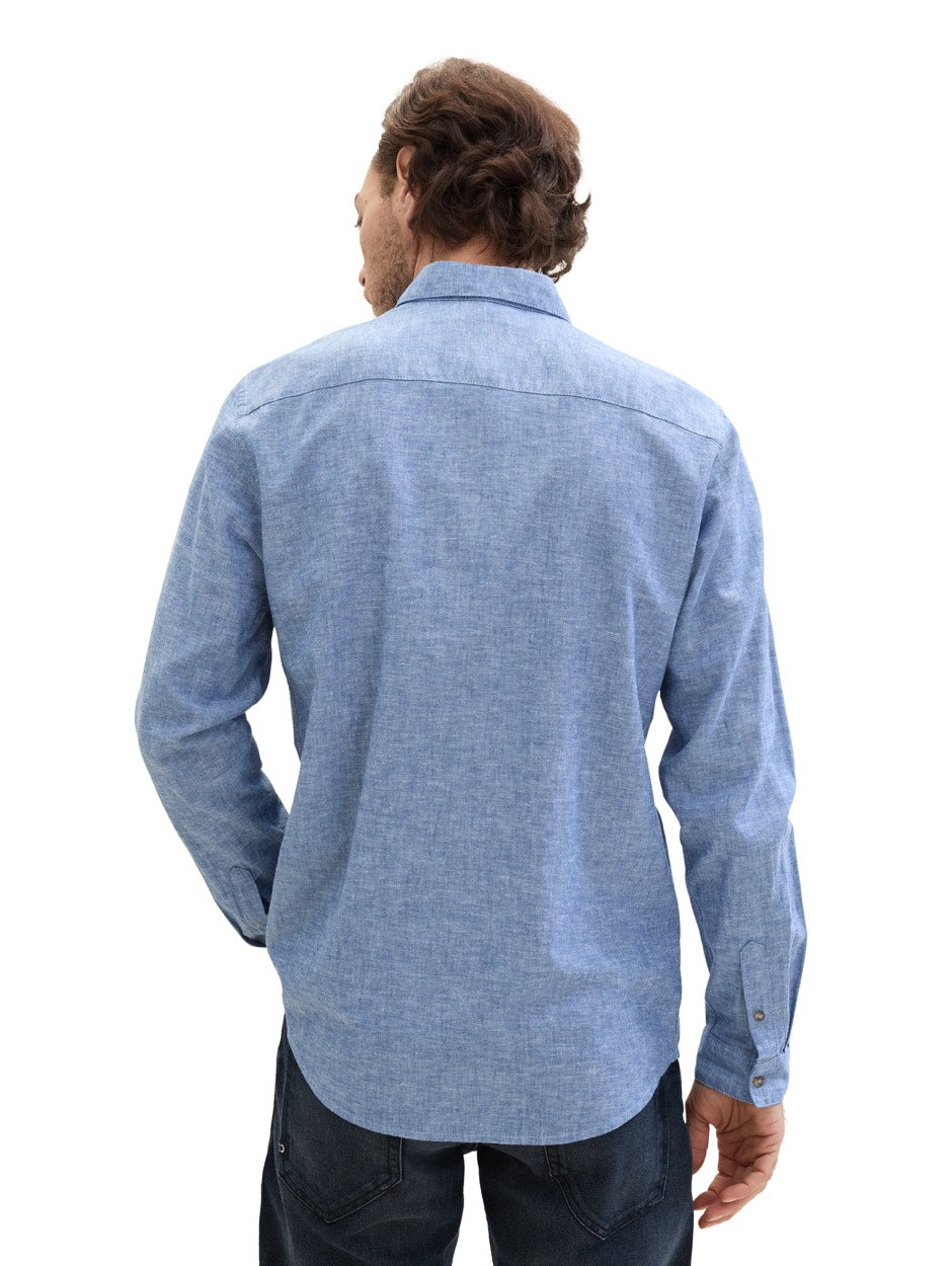 Overhemd  Km - Blauw Melee
