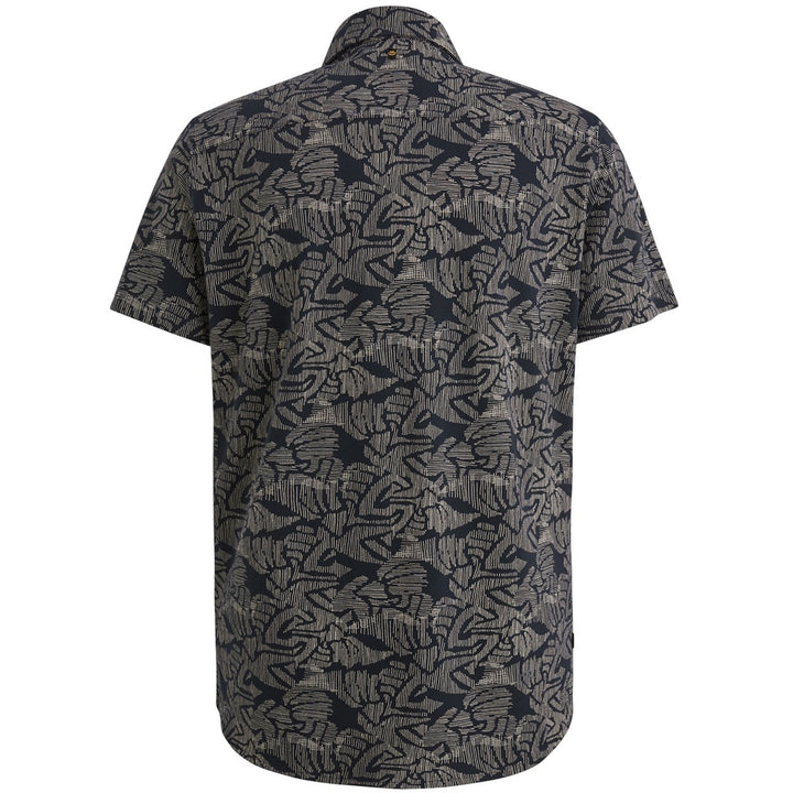 Short Sleeve Shirt Print On Jersey - Blauw Dessin