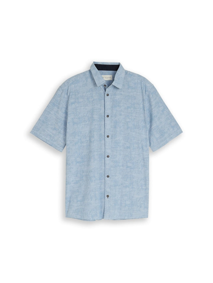 Comfort Printed Shirt - Blauw Dessin