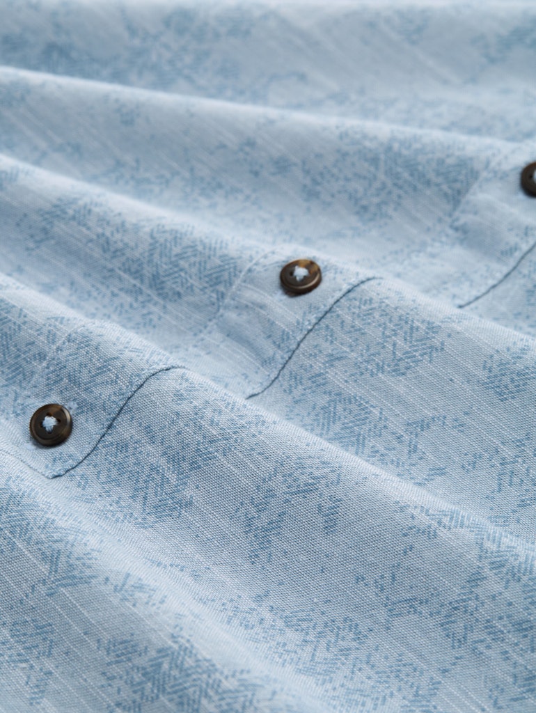 Comfort Printed Shirt - Blauw Dessin