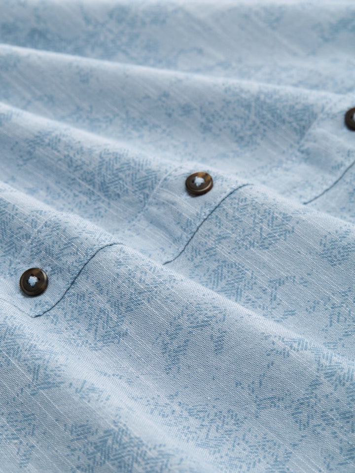 Comfort Printed Shirt - Blauw Dessin