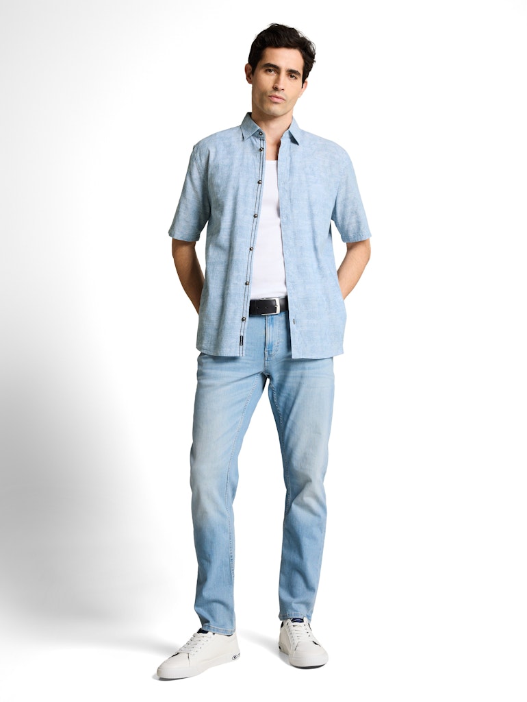 Comfort Printed Shirt - Blauw Dessin