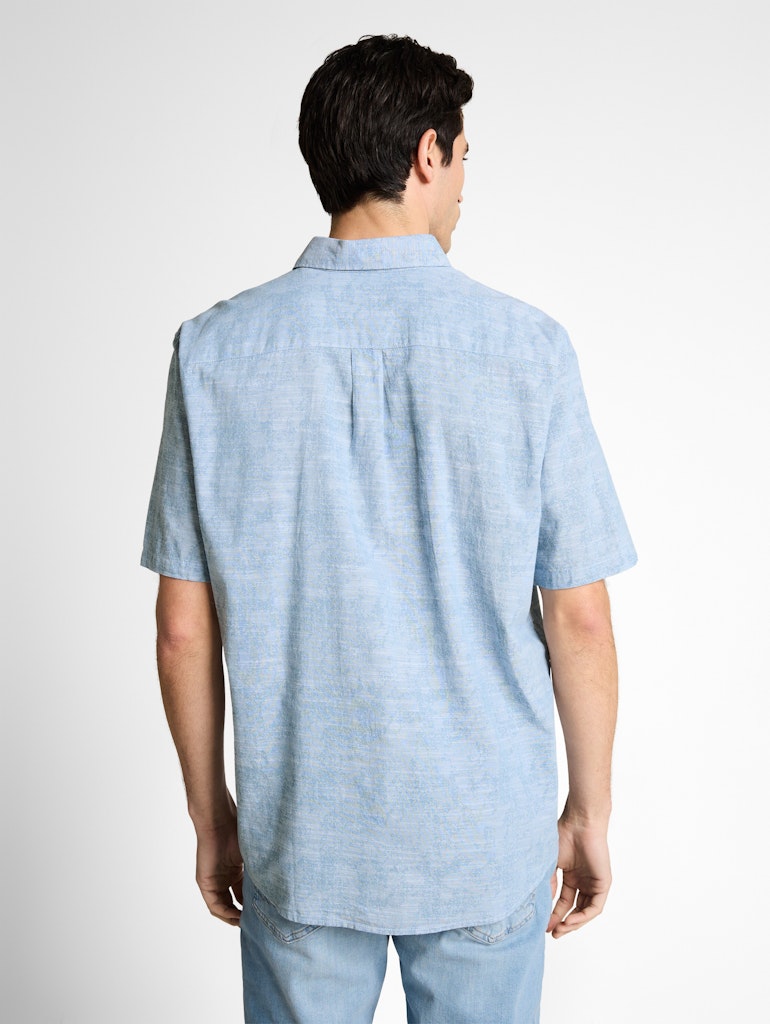 Comfort Printed Shirt - Blauw Dessin