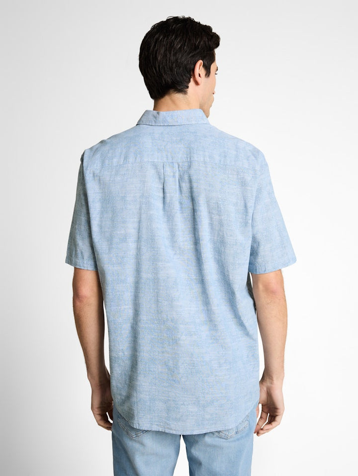 Comfort Printed Shirt - Blauw Dessin