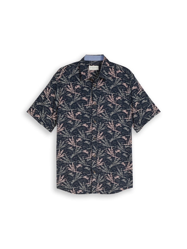 Printed Shirt S/s - Blauw Dessin