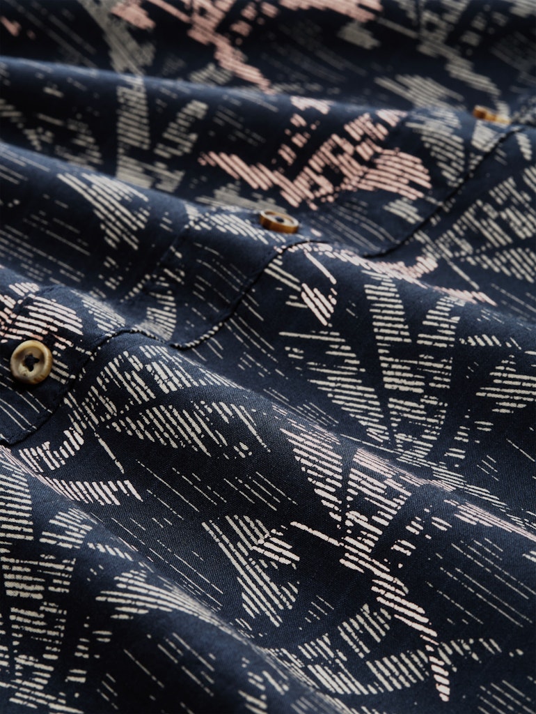 Printed Shirt S/s - Blauw Dessin