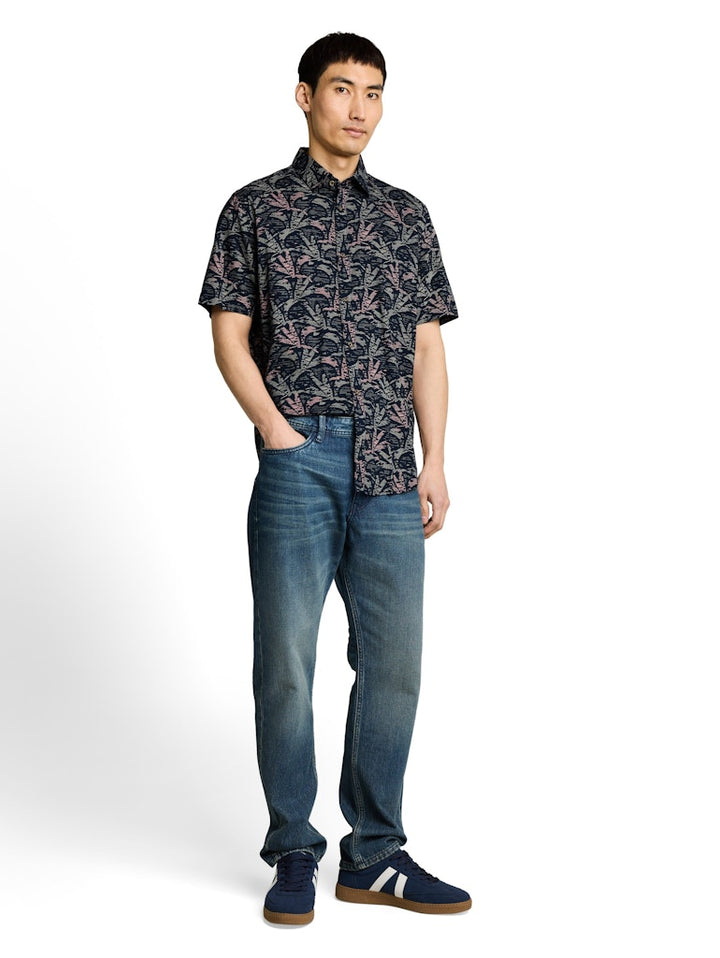Printed Shirt S/s - Blauw Dessin