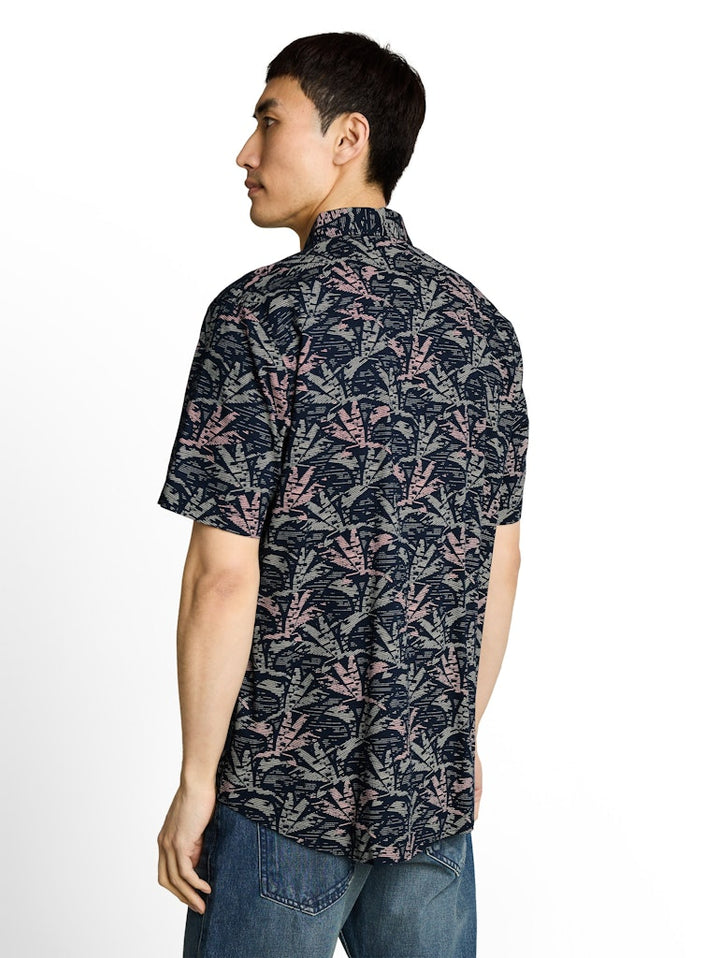 Printed Shirt S/s - Blauw Dessin