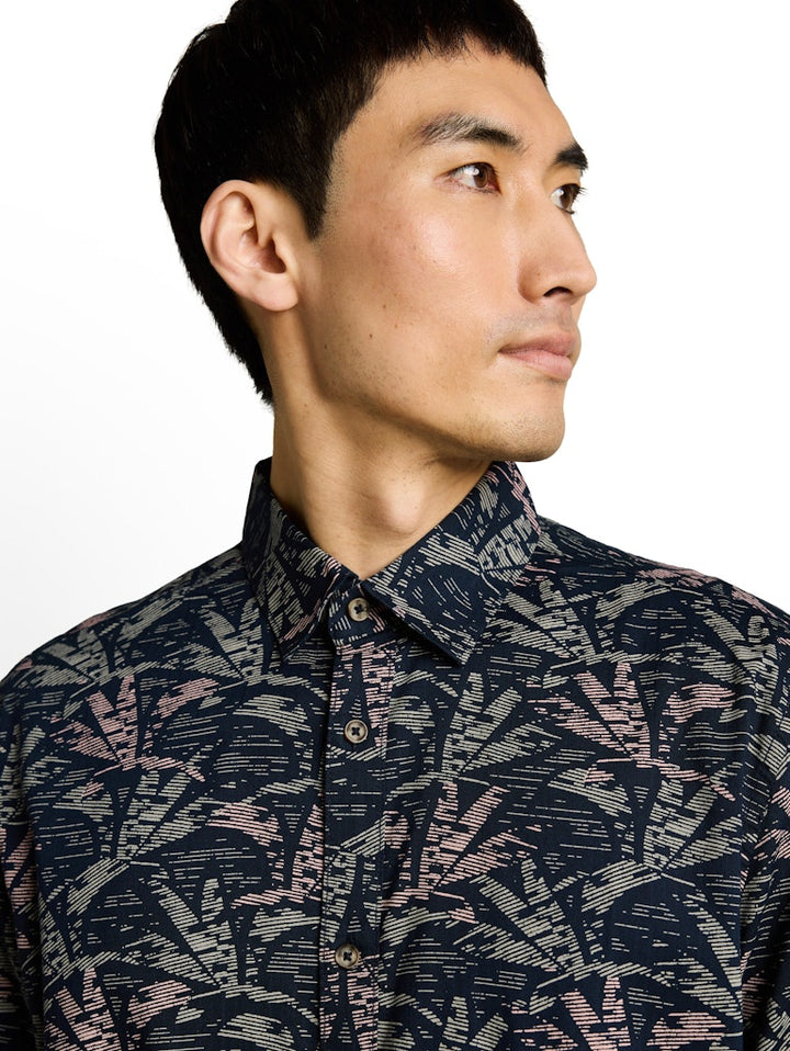 Printed Shirt S/s - Blauw Dessin