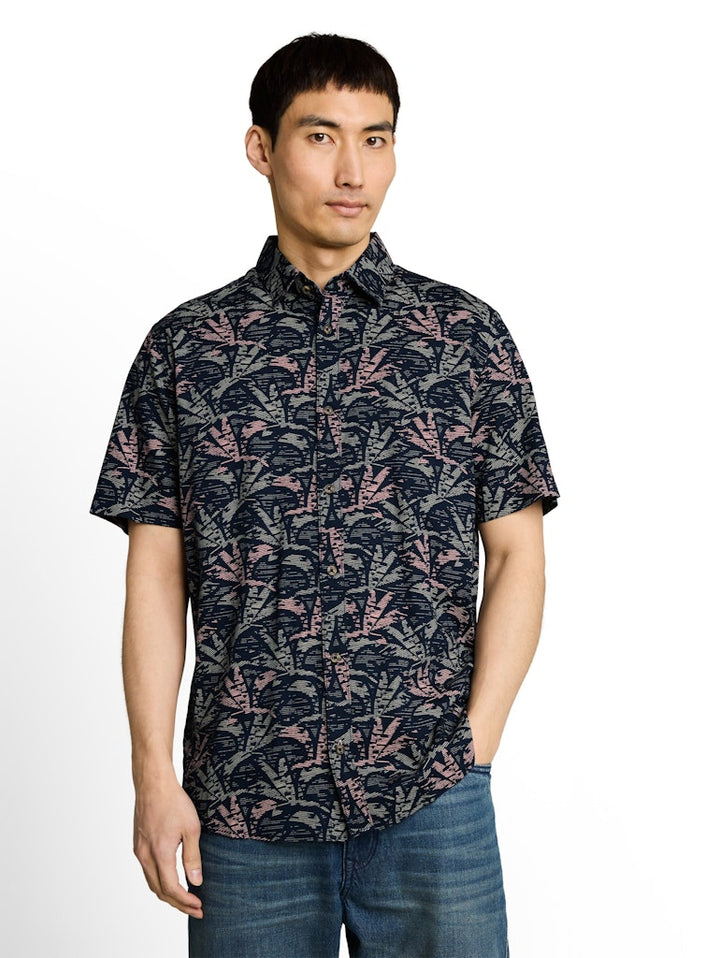 Printed Shirt S/s - Blauw Dessin