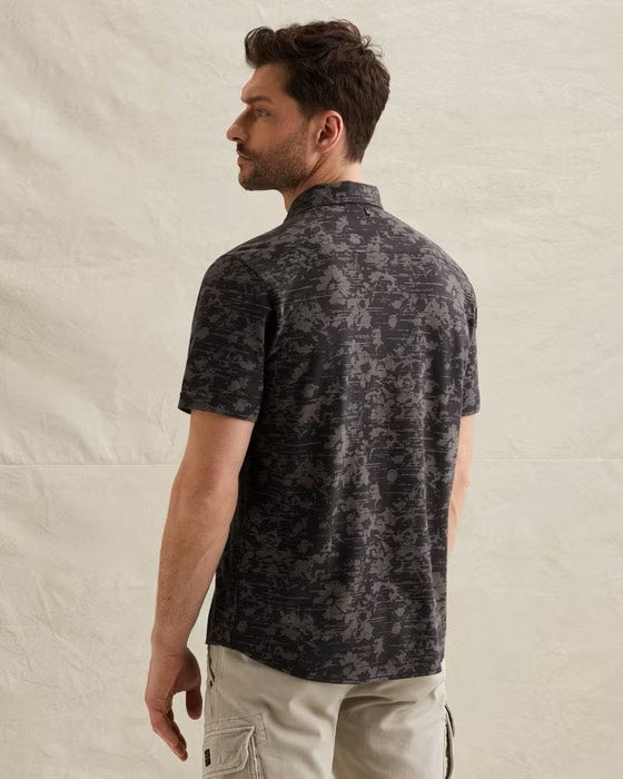 Short Sleeve Shirt Aop On Jersey P - Blauw Dessin