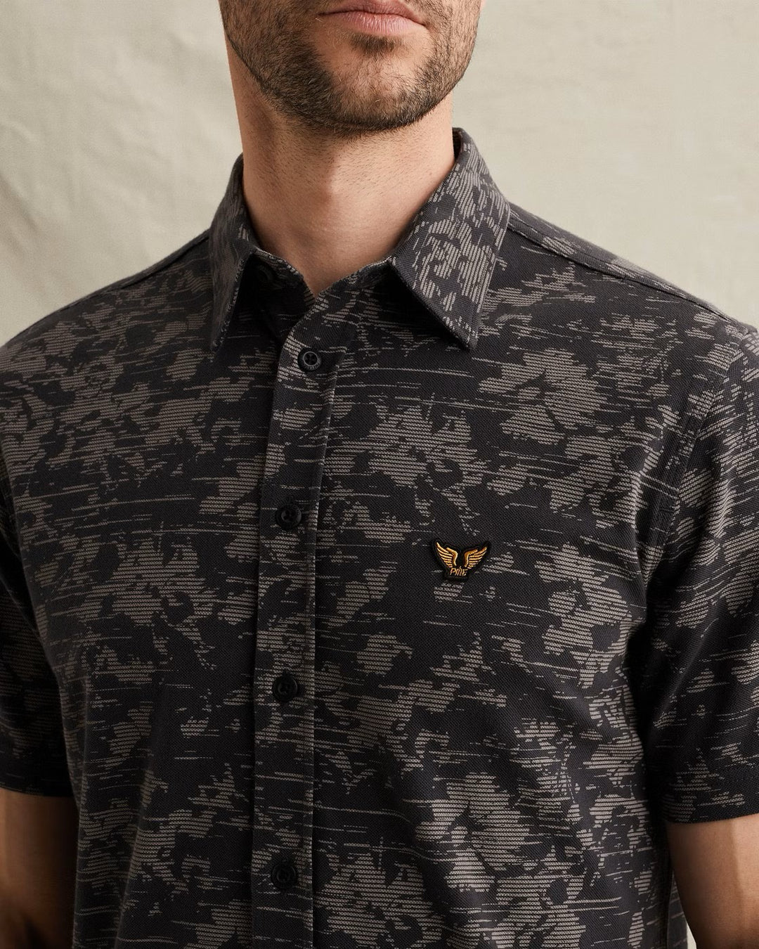 Short Sleeve Shirt Aop On Jersey P - Blauw Dessin